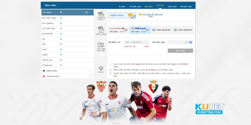 Hướng dẫn rút tiền Kubet chi tiết